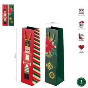 BOLSA DE VINO NAVIDEÑA 8 X 35 CM