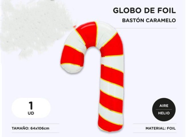 GLOBO BASTON CARAMELO DE FOIL 64*106 CM