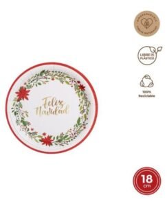 PLATO FELIZ NAVIDAD 18 CM