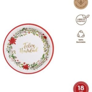 PLATO FELIZ NAVIDAD 18 CM
