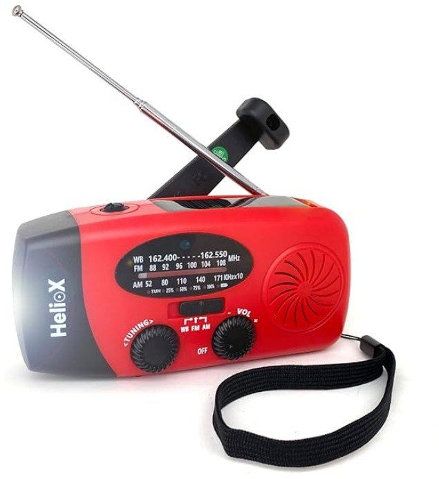 radio solar con manivela