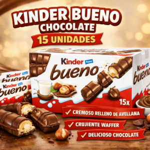 kinder bueno chocolate pack de 15 unidades
