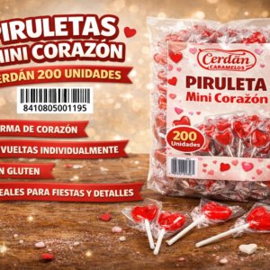 Piruletas mini cerdan 200 unidades