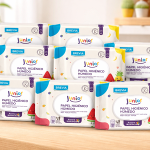 TOALLITAS JUNIOR BREVIA LOTE DE 12 PAQUETES DE 100 TOALLITAS CADA UNO