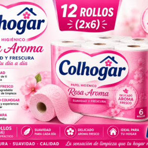Colhogar papel higienico rosa aroma 12 rollos (2x6)