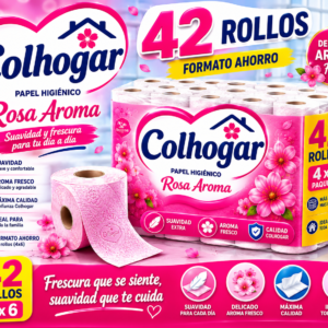Colhogar Papel Higiénico Rosa Aroma 42 Rollos (7x6):